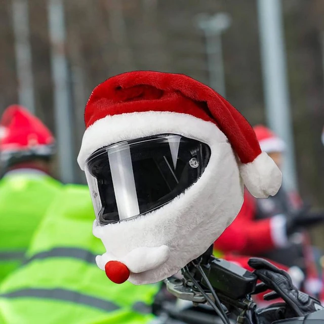 Funda casco Santa y Elfo, funda casco moto navidad, regalo para moto, funda  casco Santa y Grinch para casco openface -  España