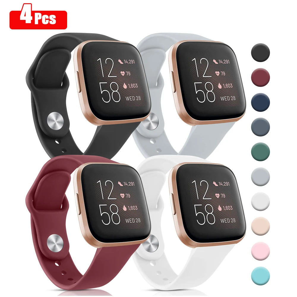 Cinturino In Silicone Morbido Da 4 Pezzi Per Cinturino Fitbit Versa 4/Versa 3/Versa 2/Versa 1 Cinturino Per Cinturino Fitbit Versa Lite/Sense 2