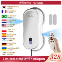 PuRuiKai  Window Cleaning Robot Automatic with Auto Dual Spray 5600Pa Suction Remote Control Edge Detection for Home