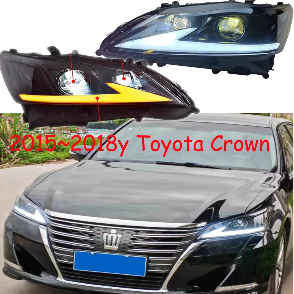 

car bupmer head light for Toyota Crown headlight LED 2015~2018y car accessories DRL fog for crown headlamp