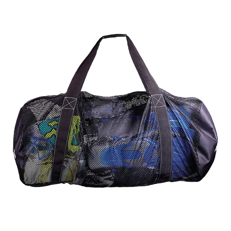 Foldable Mesh Dive Bag Durable Strong Load Bearing Wide Firm Handle Safer Swimming Storage Bag for Travelling Outdoor