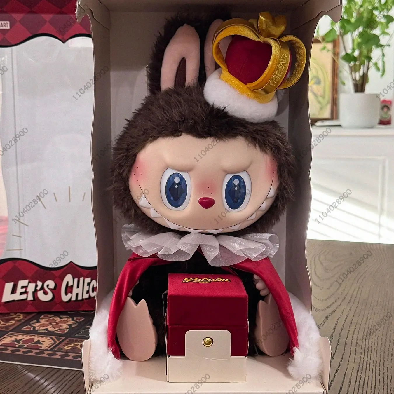 New Genuine 38cm Big Labubu The Monsters Zimomo Let's Checkmate Original Big Action Figure Vinyl Plush Doll Desk Decoration Gift