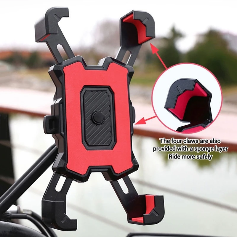 360° Rotatable Bicycle Mobile Phone Holder Shockproof Phone Holder for Riding MTB Bike Motorcycle Cycling Non-slip Stand Bracket