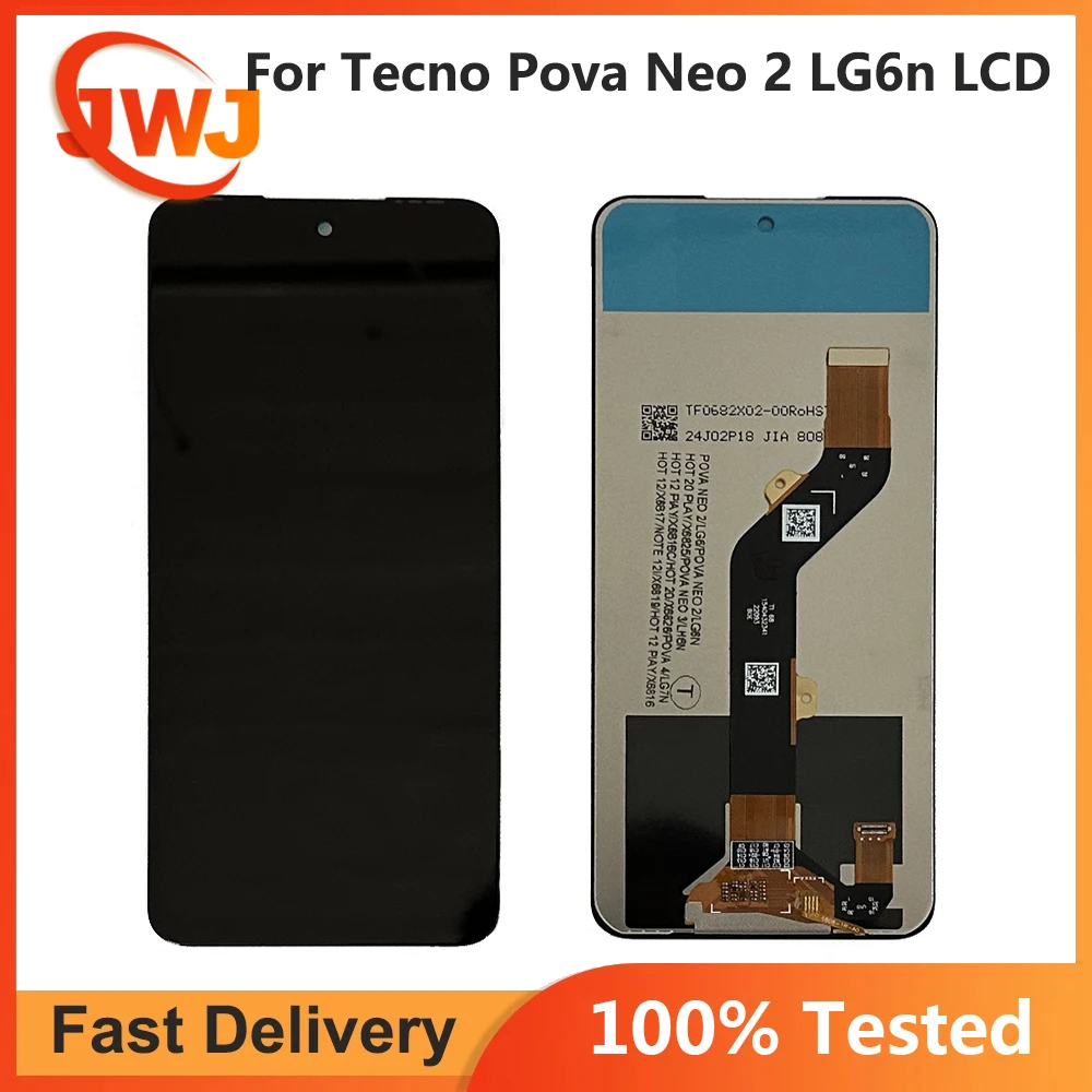 

6,82 "Протестировано для Tecno Pova Neo 2 LCD LG6n дисплей кодирующий преобразователь сенсорного экрана в сборе Замена для Tecno Pova Neo2 LCD