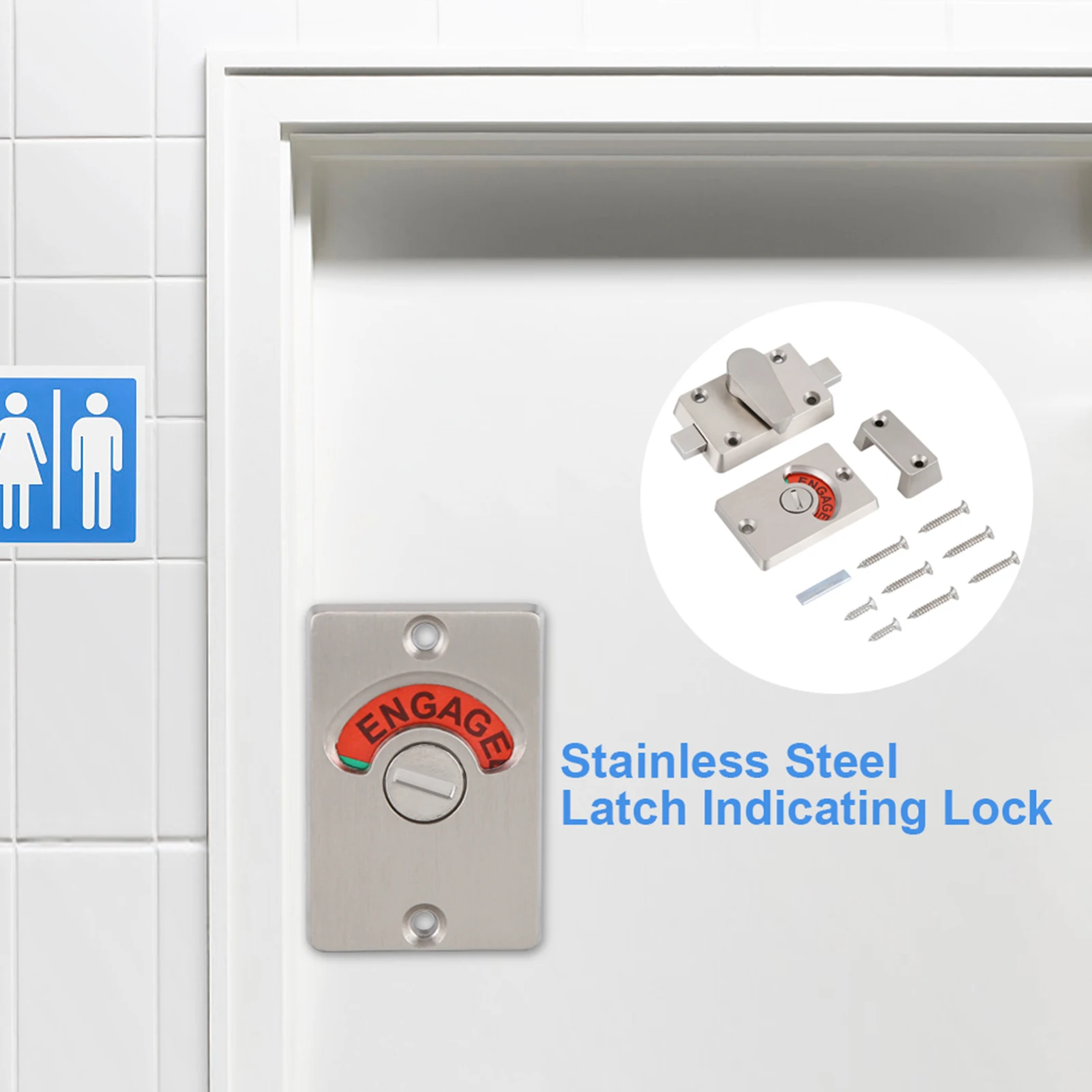 Indicator Privacy Door Lock Vacant Engaged Screws Bathroom Toilet