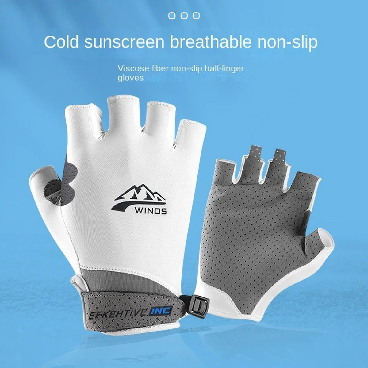 

Summer Ice Silk Sunscreen Half Finger Gloves Moisture-proof, Sweat-proof and UV-proof Riding Outdoor Fishing Gloves Cycling