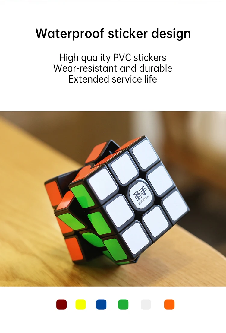 Sengso speed cube 3x3 aufkleber magischer würfel pädagogisches spielzeug kinder puzzle spielzeug – Detail 4