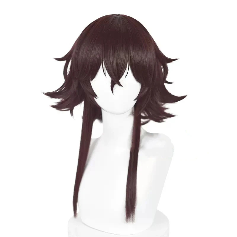 

High Quality Anime Bungou Stray Dogs Cosplay Tetchou Suehiro Wig 50cm Short Brown Heat Resistant Synthetic Wigs + Wig Cap
