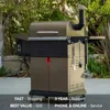 Wood Pellet Grill Smoker with PID Controller, 8-in-1 Master Sear BBQ Grill, Auto Temperature Control, Storage Cabinet Side Shelf 6