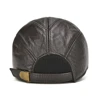 New 2025 Man High Quality Real Leather Baseball Caps Male Casual Cowhide Belt Ear Warm 56-60cm Adjustable Sprot Flight Hats 3