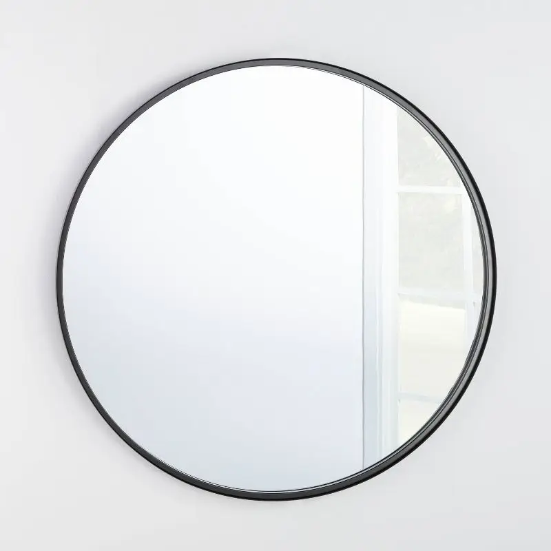 

Black 34" Round Decorative Wall Mirror - Bathroom Mirror