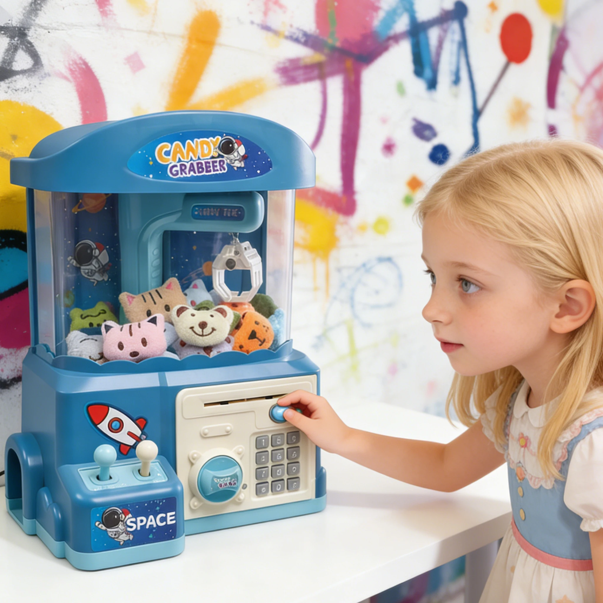 Claw Machine Diy Doll Machine Piggybank Coin Operated Play Game Claw Catch Crane Machines Music Doll Children Xmas Gifts Toys