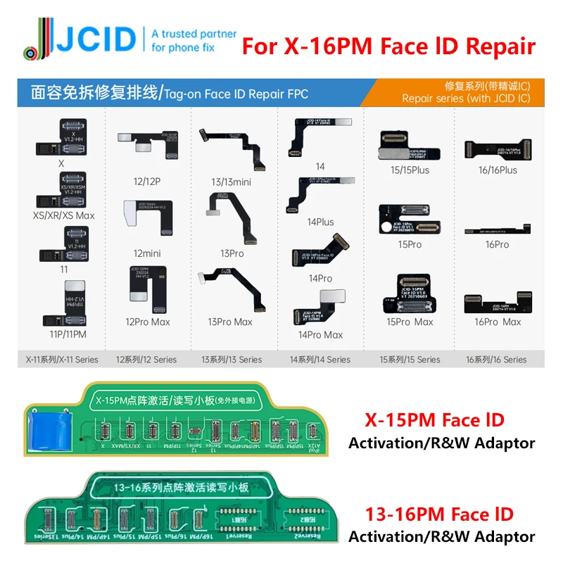 JCID Tag-on Face id Flex Cable for IPhone X XR XS MAX 11 12 13 14