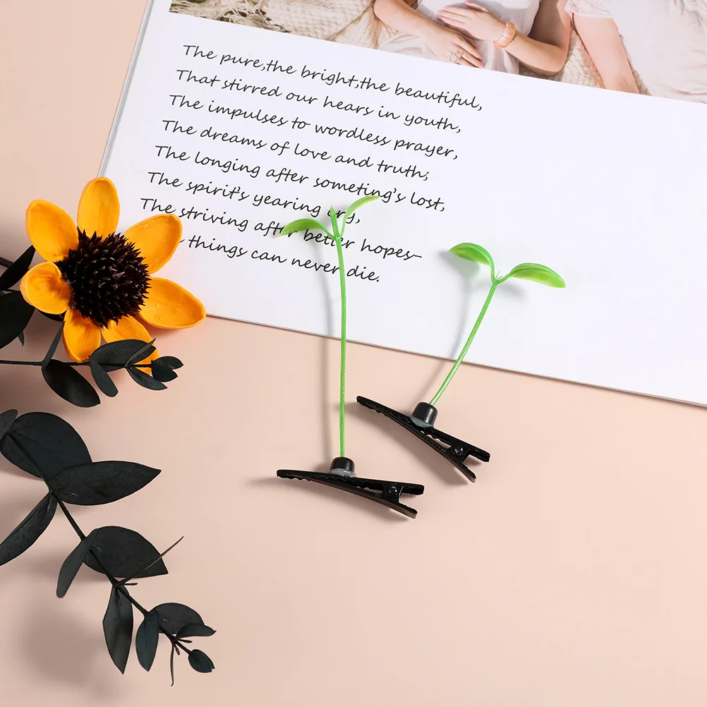 

Green Decoration Girls Headdress Small Bean Sprouts Clip Hairpins Funny Hair Plastic Adorable Child Hair Accessory