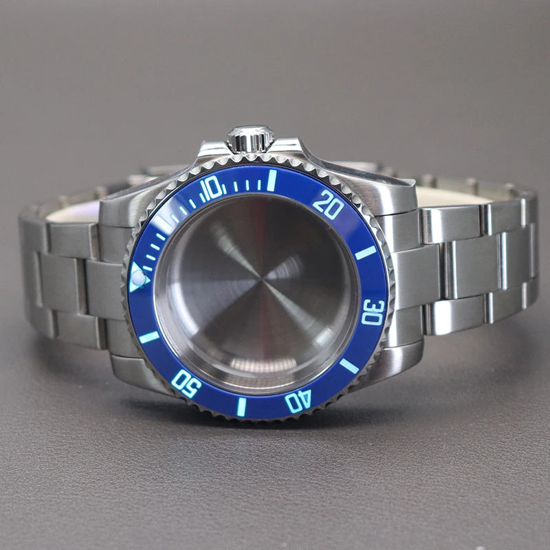 

40mm Men's Watch Cases Parts Stainless Steel C3 Luminous Ceramic Bezel For Seiko nh34 nh35 nh36 Movement 28.5mm Dial Submariner