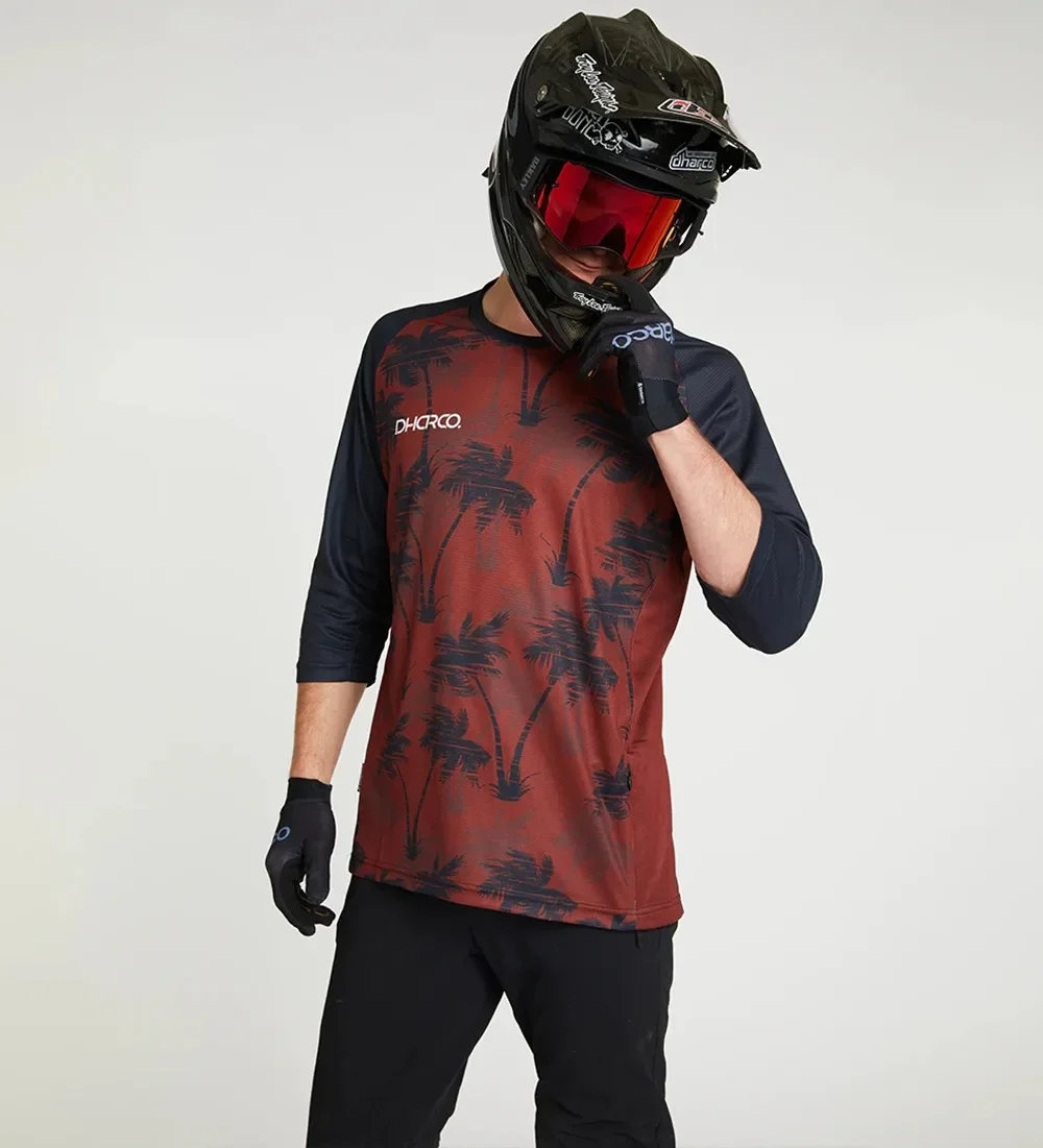 Mens 3/4 Sleeve Cycling Jersey Quick Drying