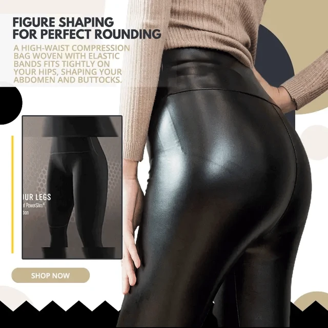 VASLANDA Women's Sexy Faux Leather Leggings High Waisted Black Leather Pants  