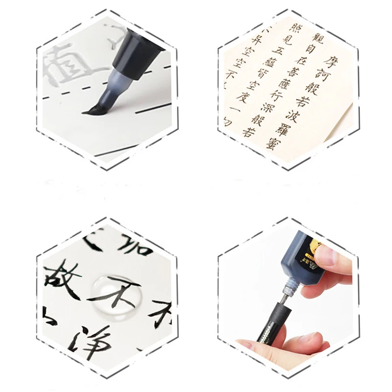 3/4 pcs/lot Hand Lettering Brush Pen Black Ink Calligraphy Pen Markers Art Writing Office School Supplies Stationery Student 3