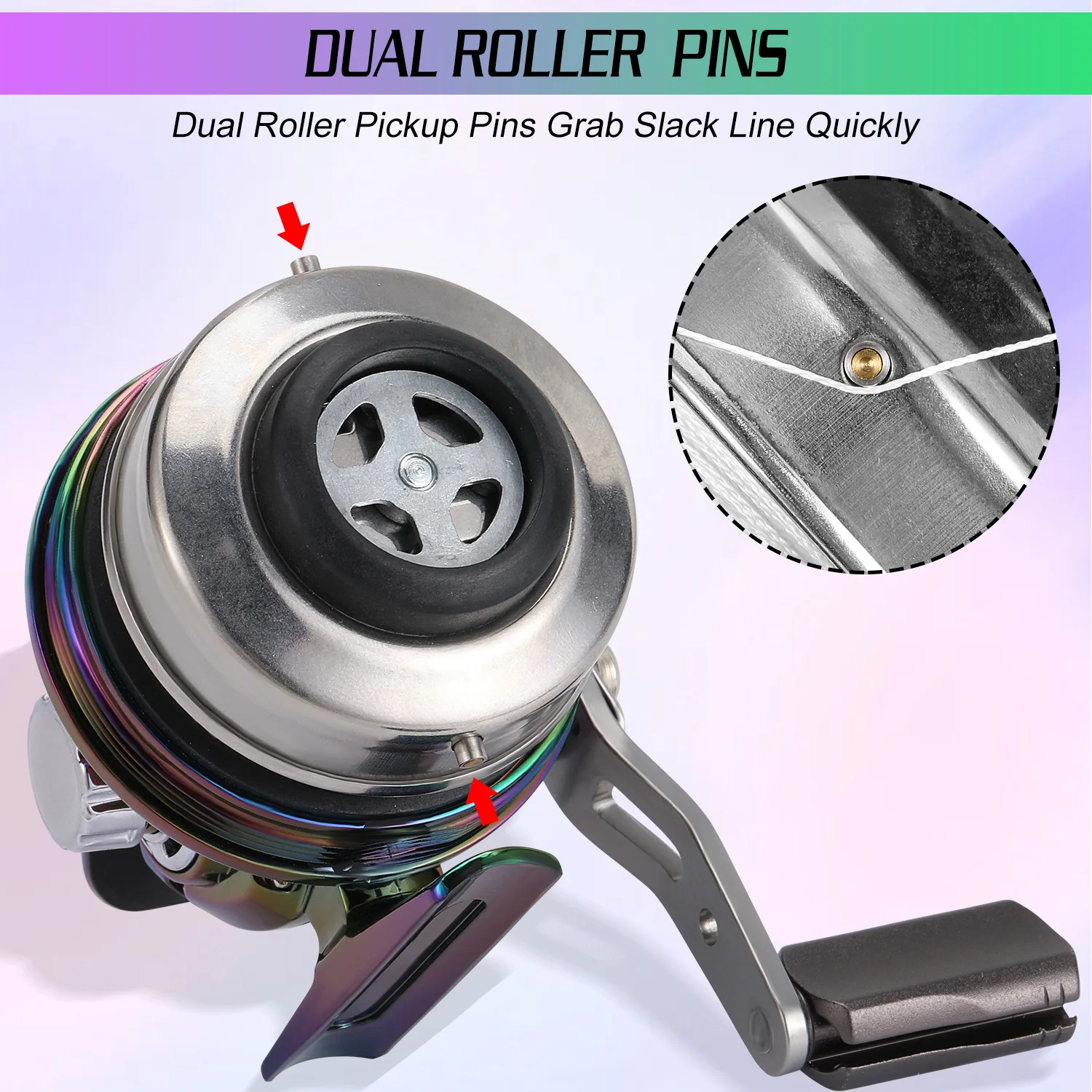 Sougayilang Bremsrad Spincast Angelrolle 3,9:1 Hochgeschwindigkeits-Köderrolle aus Aluminiumlegierung mit geflochtener Nylon-Angelschnur Pesca – Detail 10