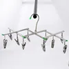 Foldable Laundry Hanger Stainless Steel Underwear Sock Drying Rack Windproof Flat Head Design Rust Resistant Strong Grip Clip 4