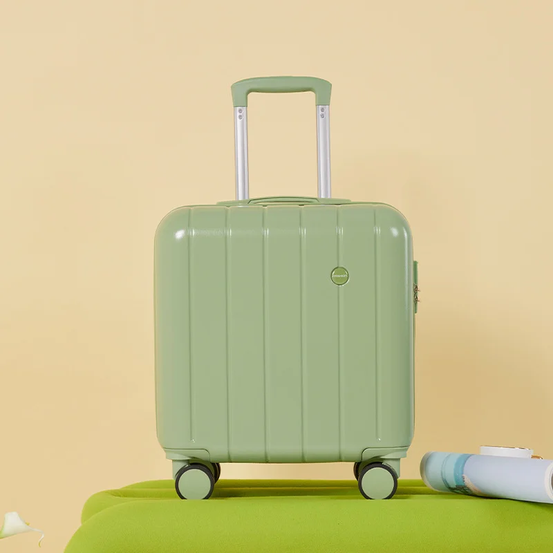 18 Inch Suitcase Women's Small Portable Mini Boarding Small Leisure Travel Trolley Luggage Case Whit Zipper Lock Lightweight