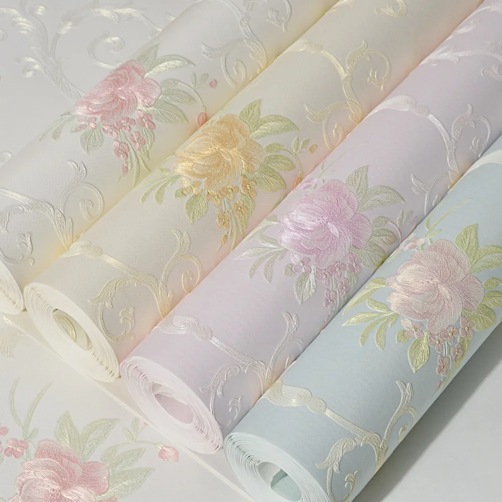 Pastoral 3D สเตอริโอ Self-กาววอลล์เปเปอร์ตกแต่งห้องนอน WARM รูปแบบห้องสติกเกอร์ห้องนั่งเล่น TV พื้นหลังกําแพงกระดาษ 10M 1