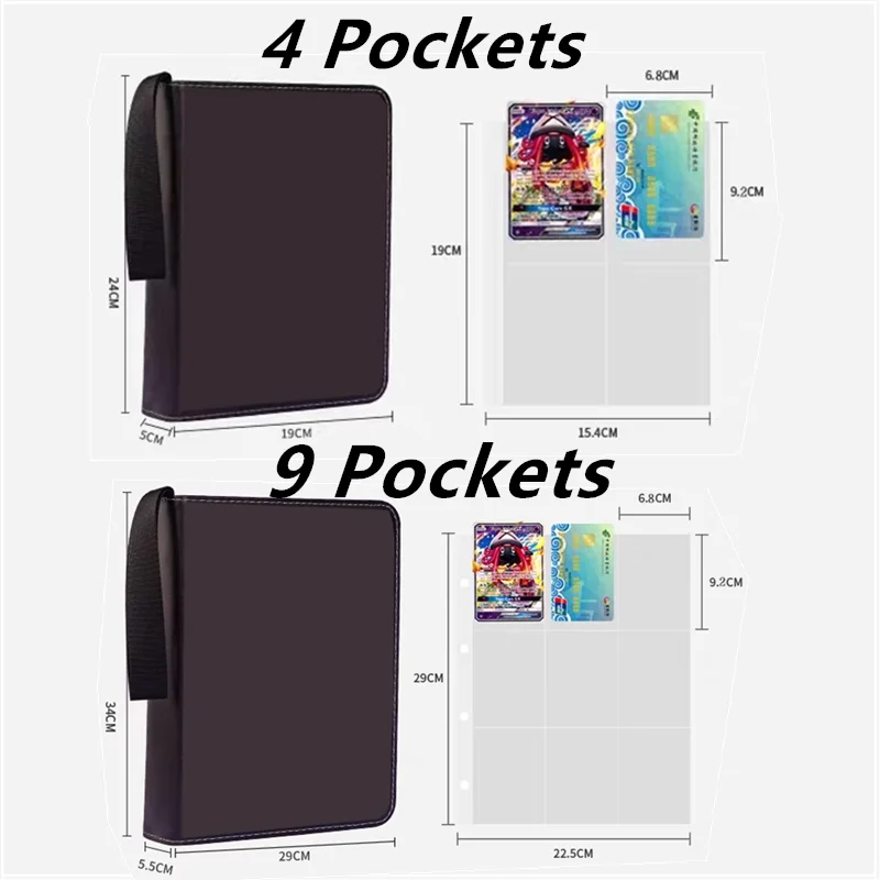400/900장 축구 스타 호날두 메시 음바페 카드 앨범 북 폴더 4/9 TCG 카드 슬롯 컬렉션 지퍼 카드 바인더 홀더