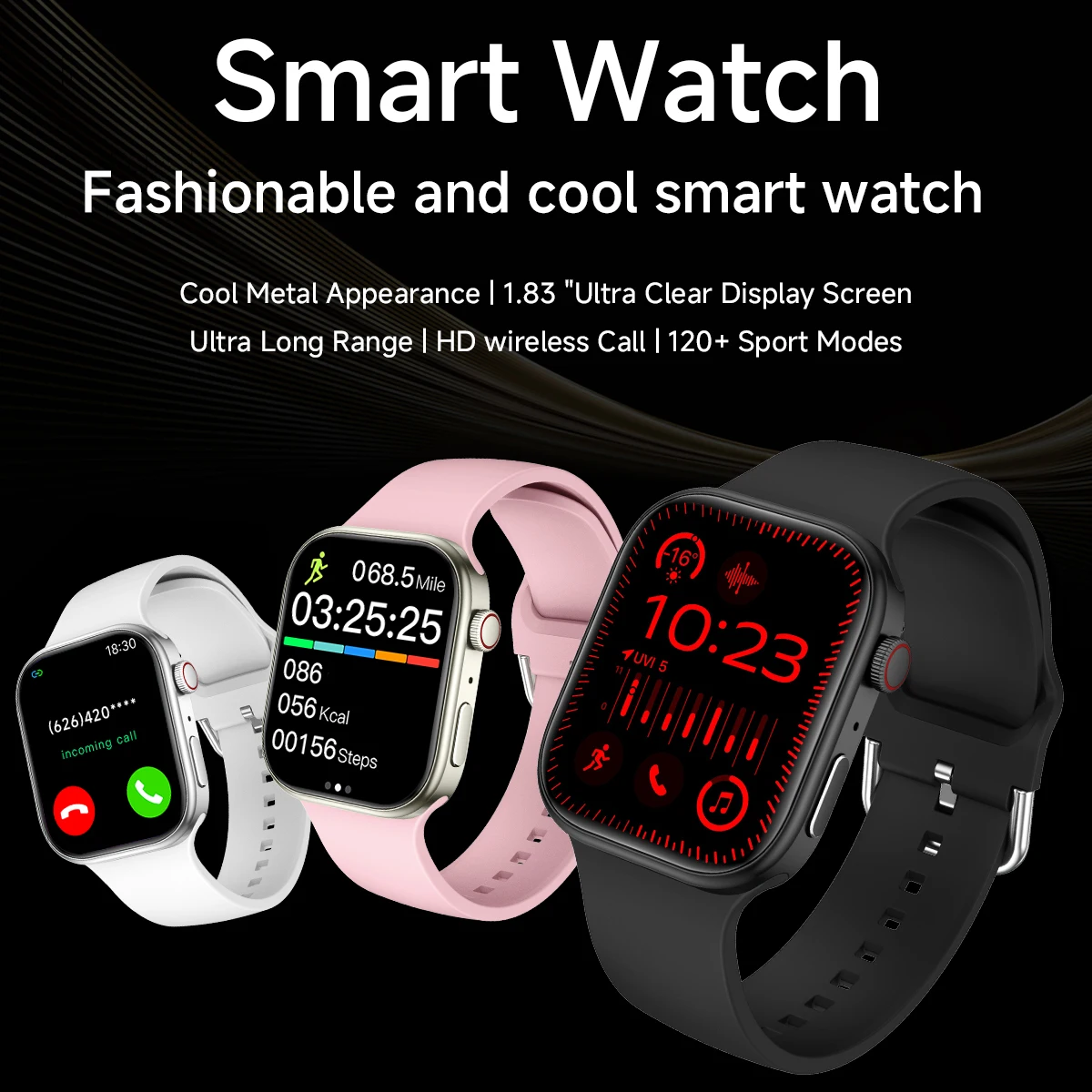 2025 Smart Watch 1.83" HD Screen Bluetooth Call Heart Rate Monitoring 120+ Sports Modes Waterproof for Men Woman Smartwatch Gift 3