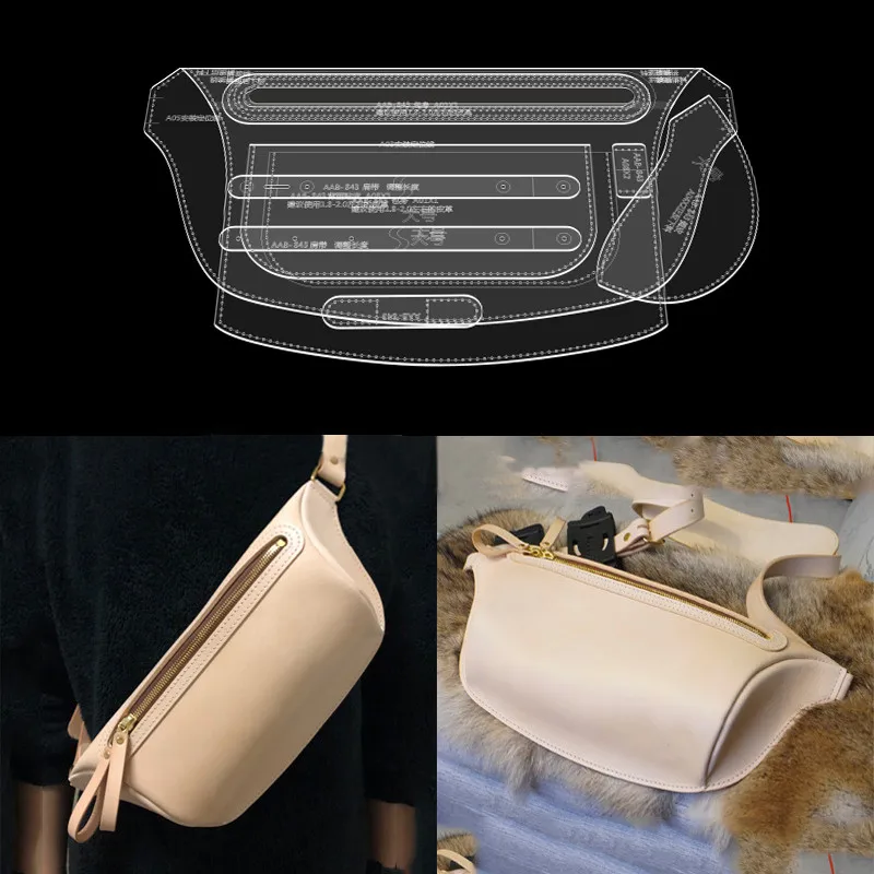 Acrylic Version Drawing Diy Sewing Pattern Men's chest Bag Shoulder Bag Backpack Acrylic Pattern Template leather craft template sewing template