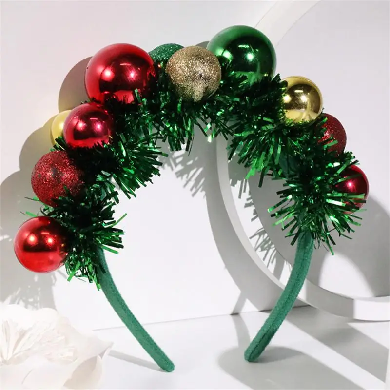 Christmas Headbands Green Headwear Christmas Gifts For Children Women Girls Cosplay Hair Hoop Party Headdress Hair Headband