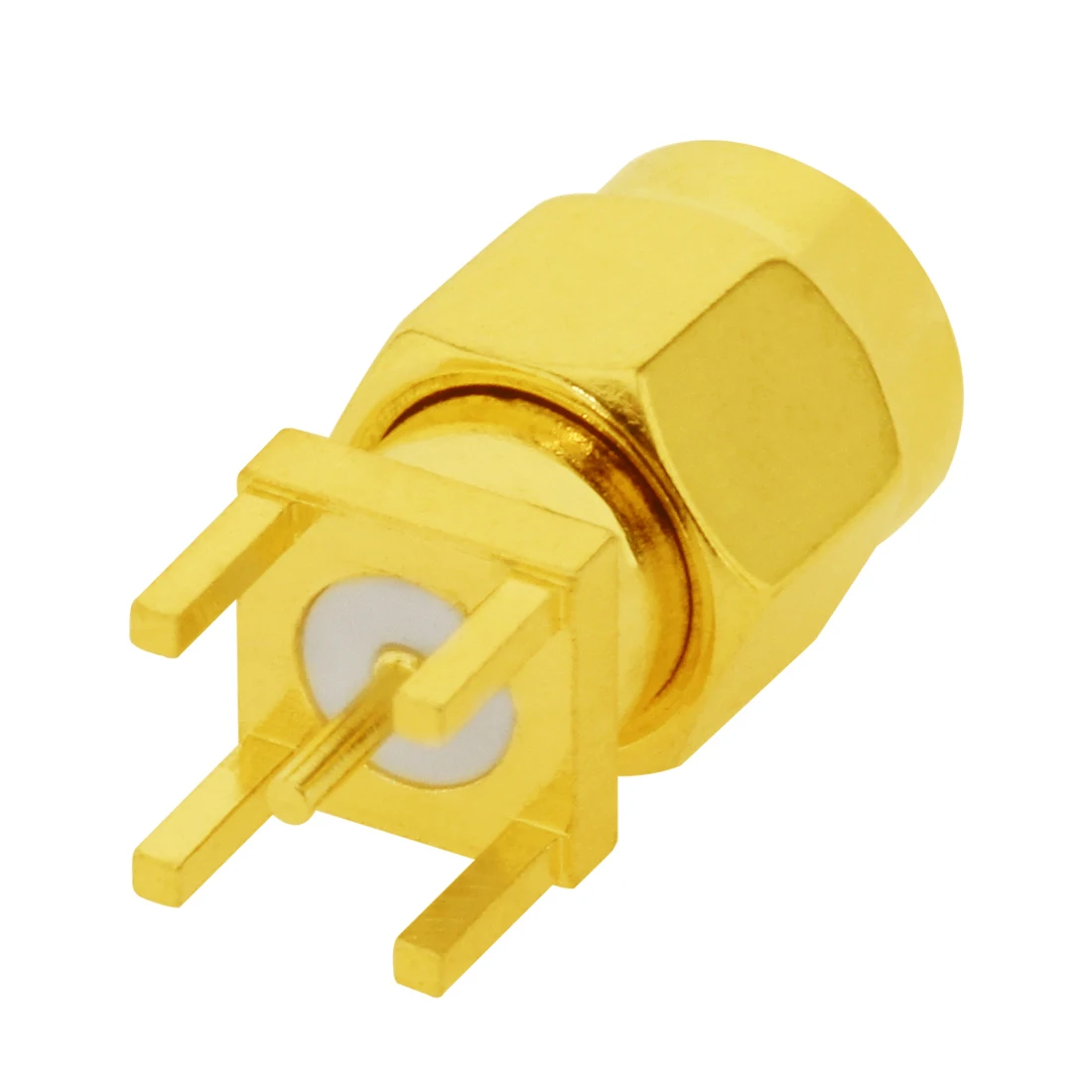 1pc SMA Male Plug RF Coax Connector Vertical PCB Mount Straight Goldplated Wire Terminal Wholesale Fast Shipping