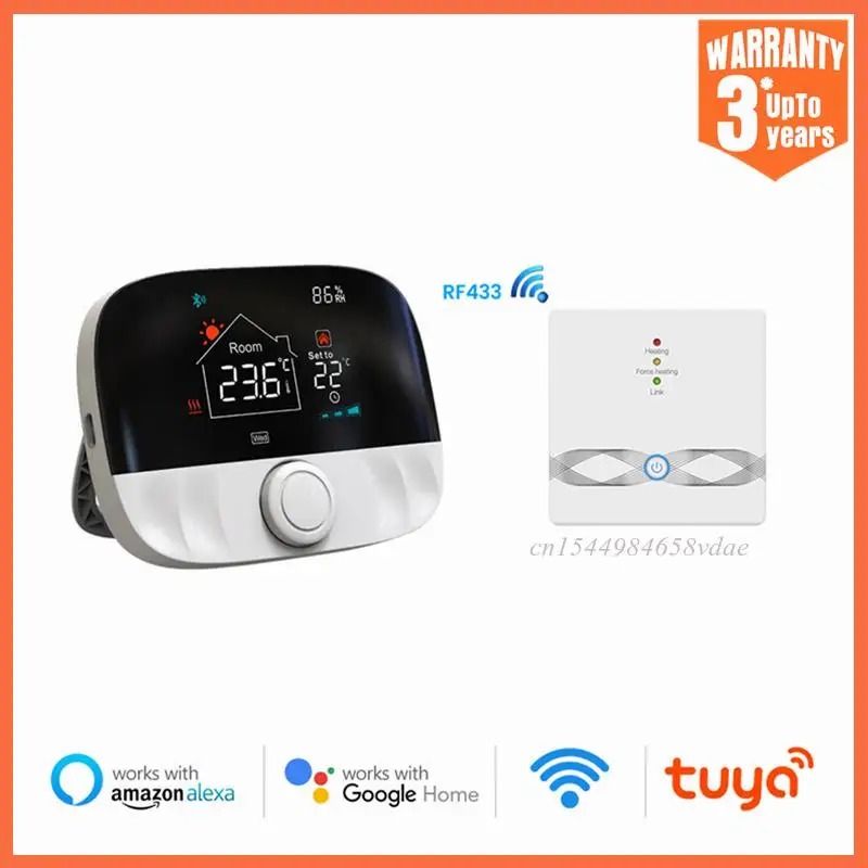 

Tuya WiFi Wireless Thermostat RF433 Programmable Temperature Controller for Room Heatingwith Gas Boiler and Actuator