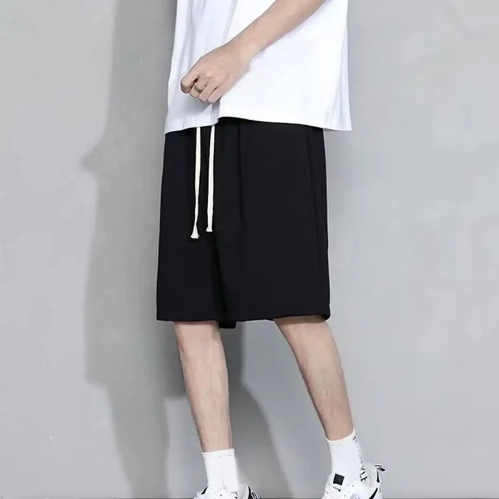 

2022 Summer Casual Men's Harajuku Shorts Loose Drawstring Pockets Lace-up Knee Length Pants Jogger Shorts Streetwear