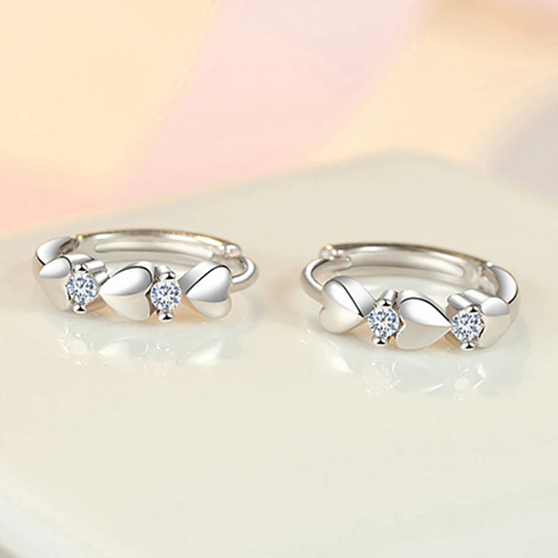 1 Pair Slimming Earrings Love Heart-shaped Earrings Silver Lose Weight Stimulating Acupoints Health Slimming Ear Studs