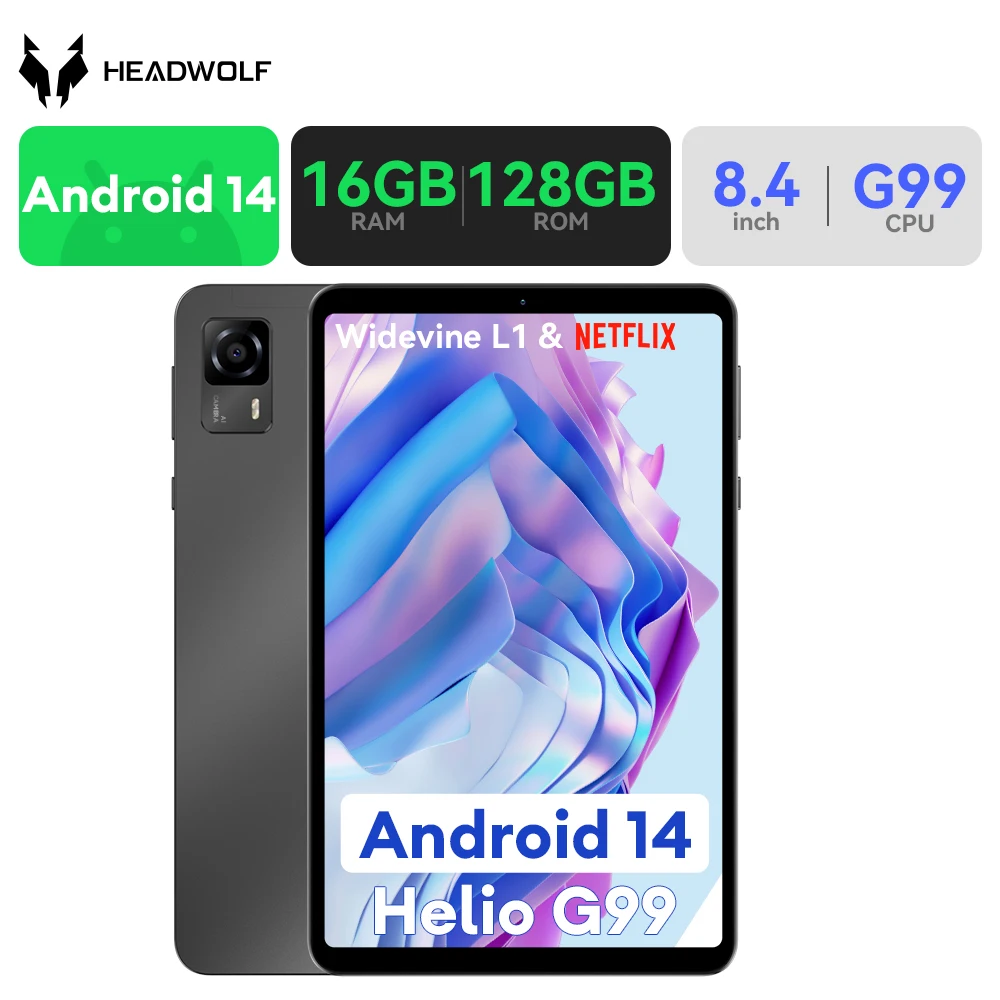 Headwolf FPad5 Android 14 tablet 8.4 inch 8GB+8GB Ram 128GB UFS2.1 