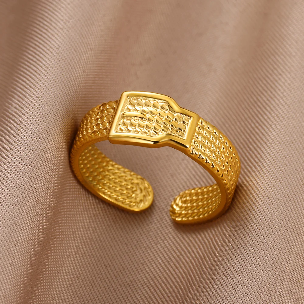 Stainless Steel Geometric Watch Rings For Women