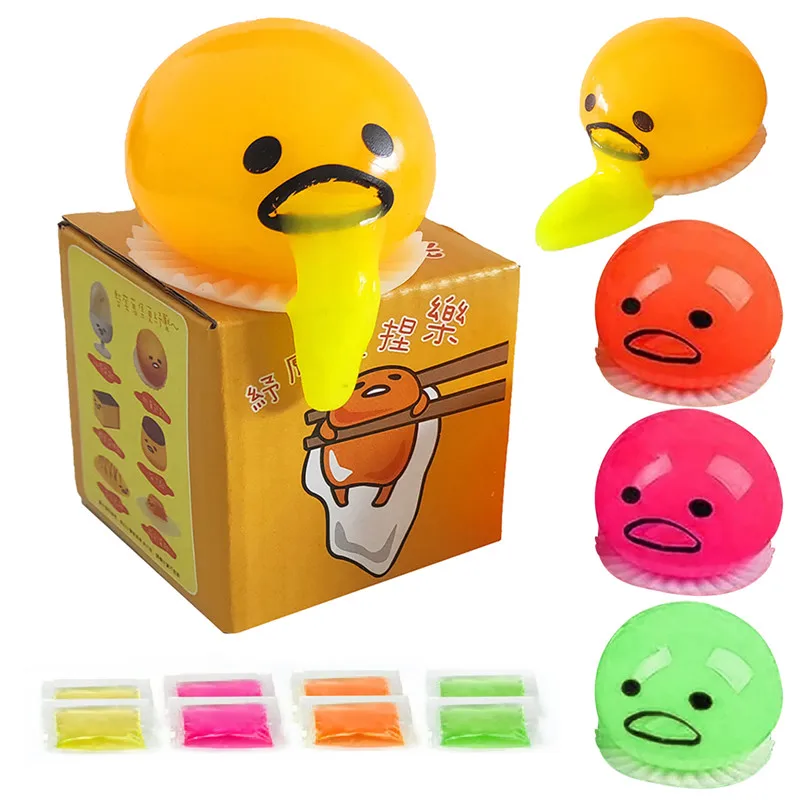 Stress Balls Anti Stress Toy Release Pressure Toy Squishy Toys Decompression Toy Fidget Toys Sensory Toys Stress Relieving Toy 1PC Squishy Puking Egg Yolk Stress Ball With Yellow Goop Relieve Stress Toy Funny Squeeze Tricky Antistress Disgusting Egg Toys