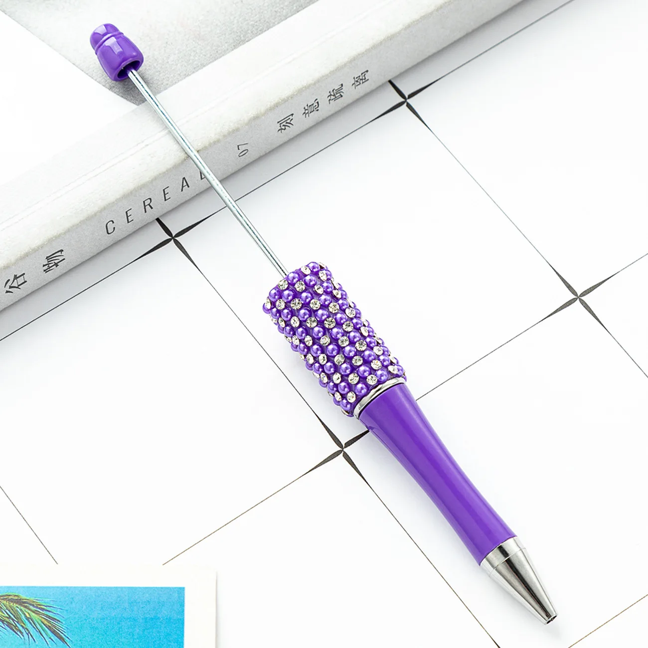 11 Stück Diamant-Perlenstift, Großhandel, kreativ, DIY, Kunststoff, Glitzer-Perlen-Kugelschreiber, handgefertigt, Stick-Diamant-Perlenstifte zum Schreiben – Detail 3