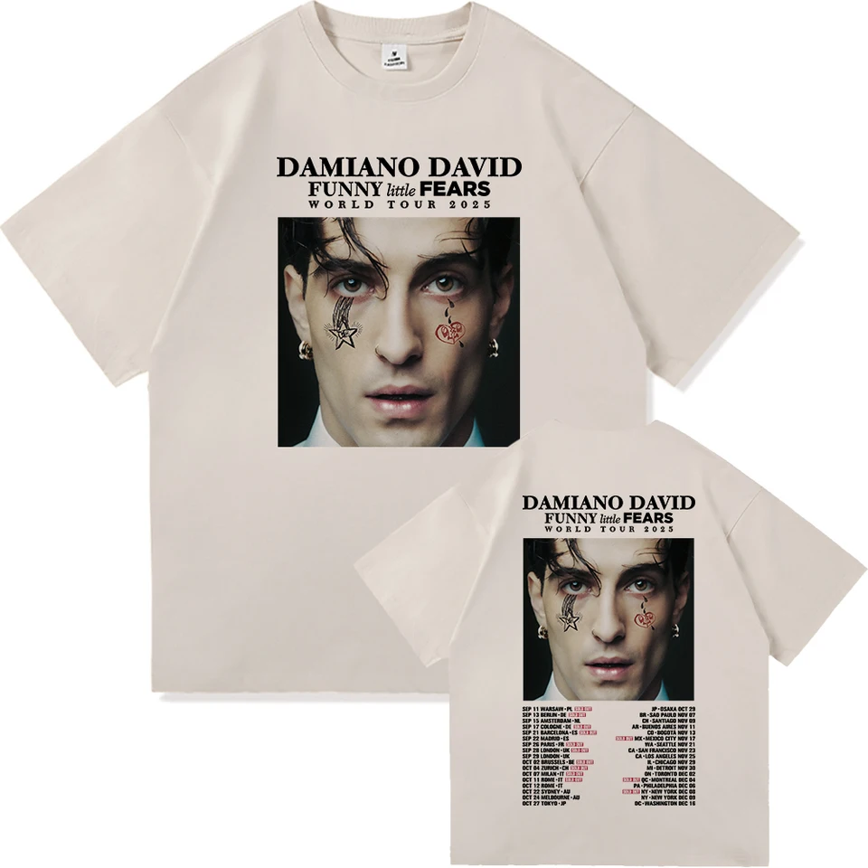 Damiano David Funny Little Fears World Tour 2025 T Shirt Hot