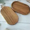 2 Pcs Acacia Solid Wood Tray Decorative Storage Container Food Wooden Pallets Confectionery Plate Dumpling Bread Bowl 3