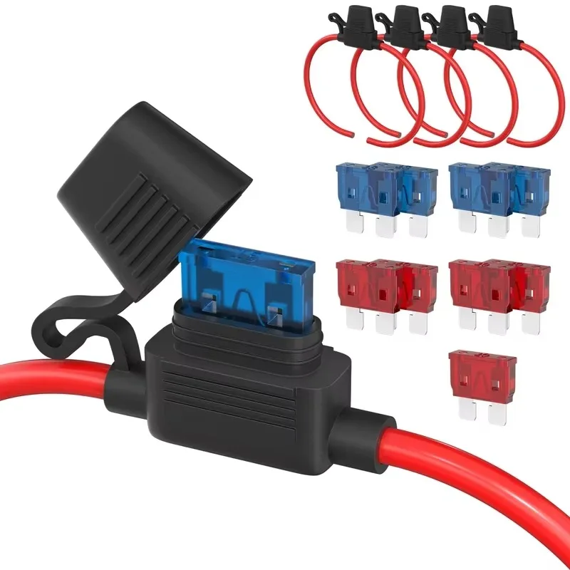 18 Gauge Fuse Holder 5PCS 12V ATC/ATO Blade with 18 AWG Wires 10A 15A Fuse Car