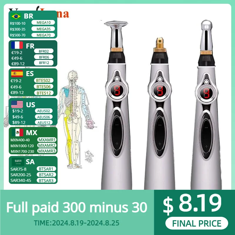 Zen Pen , Electronic Accupuncture Pen with Laser Acupuncture Magnetic Needle Contacts for Massage & Beauty Freckle