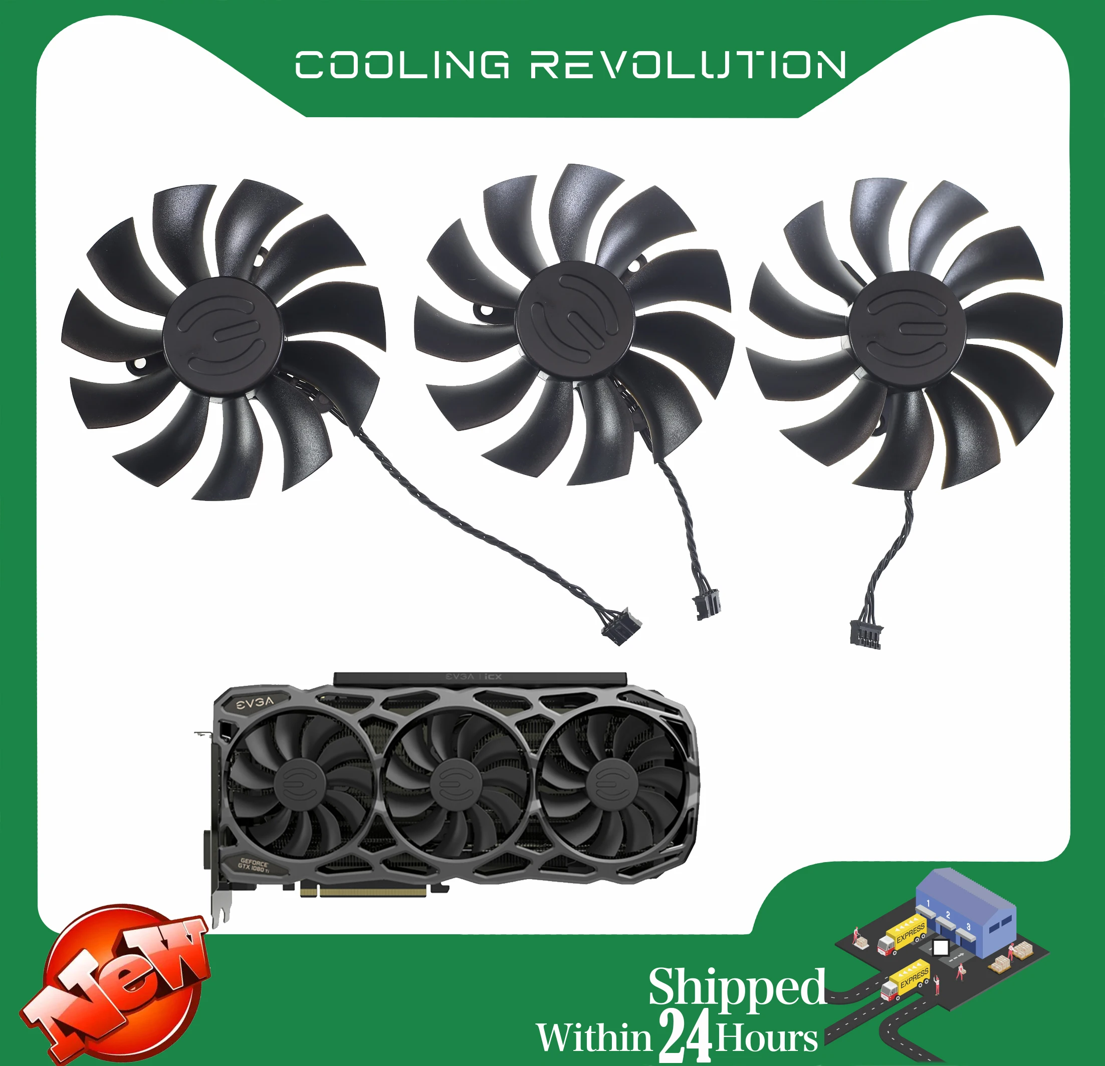 • 12V 0.55A 4Pin Per Evga Gtx1080Ti Ftw3 Gtx 1080 Ti Black Elite Fan Ventola Di Raffreddamento Della Scheda Grafica