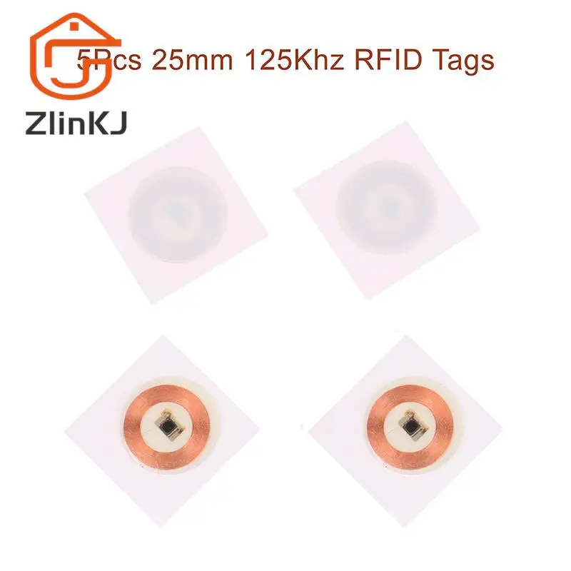 

5 шт., перезаписываемые RFID-наклейки, 25 мм, 125 кГц