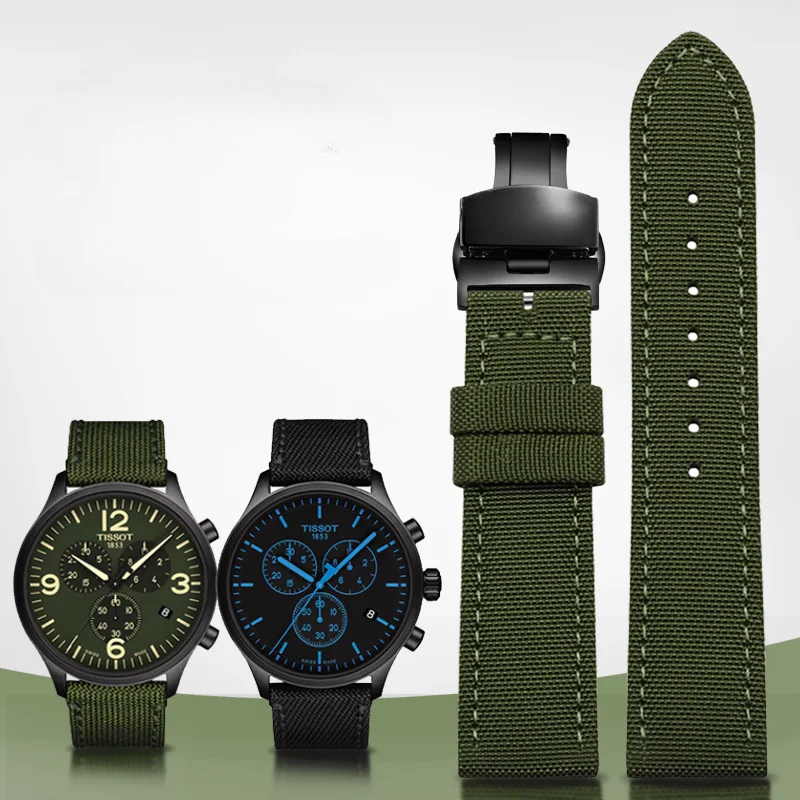 1853 Speed Chi T116 Leather Underskin Canvas Nylon Watchband