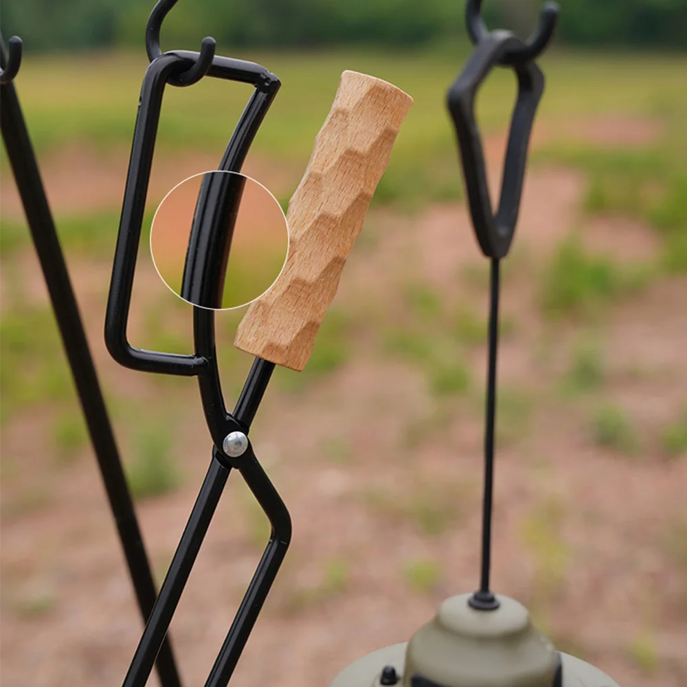 Haardtang, 13 inch Brandhouttang, Vuurkorf Houtskool Clip, Roestvrijstalen Grilltang met Beschermhoes, Haard Accessoires Vuurtang voor Houtskool Kolen Kampvuur(Koffie kleur), Haardtang Brandhoutt