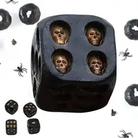 Black Skull Dice 1/5Pcs Skull Dice Cube Dice Halloween Dice Table Ornament Vintage Skeleton Dice For Halloween Board Games Poker 1