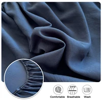 Drap-housse avec bande élastique, couvre-matelas de couleur unie, protection pour lits simples, doubles, King, 100% coton, 150/160/180x200 4