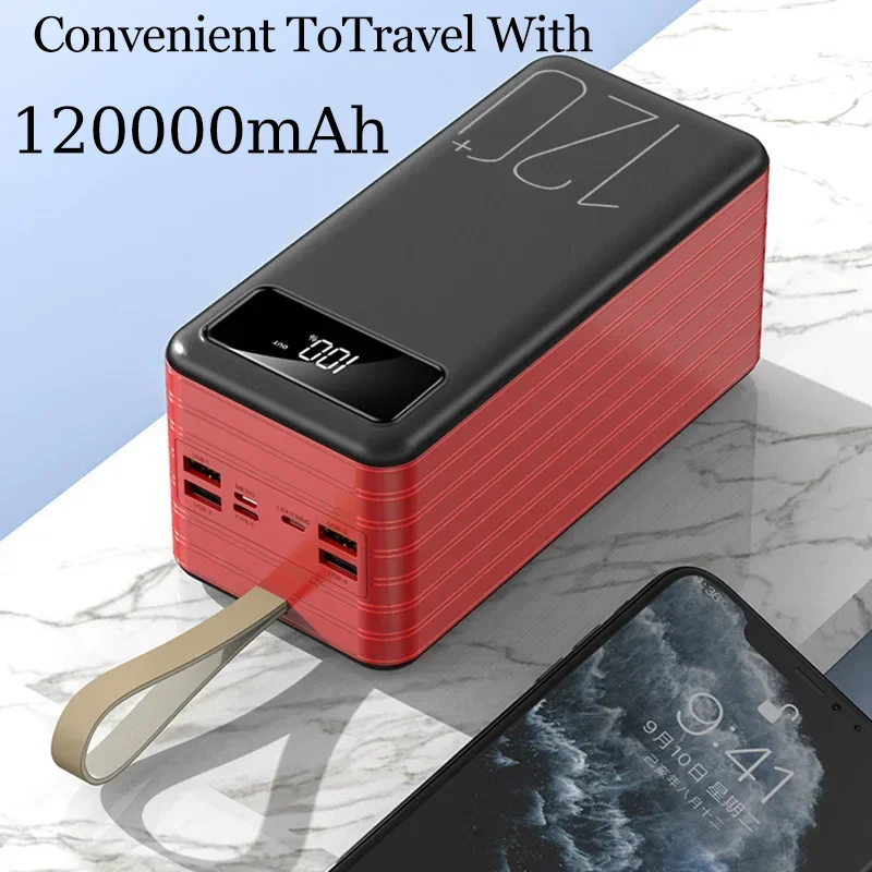 Power Bank 120W 120000mAh High Capacity  Super Fast Charging Portable Charger External Battery Pack Powerbank for IPhone Huawei