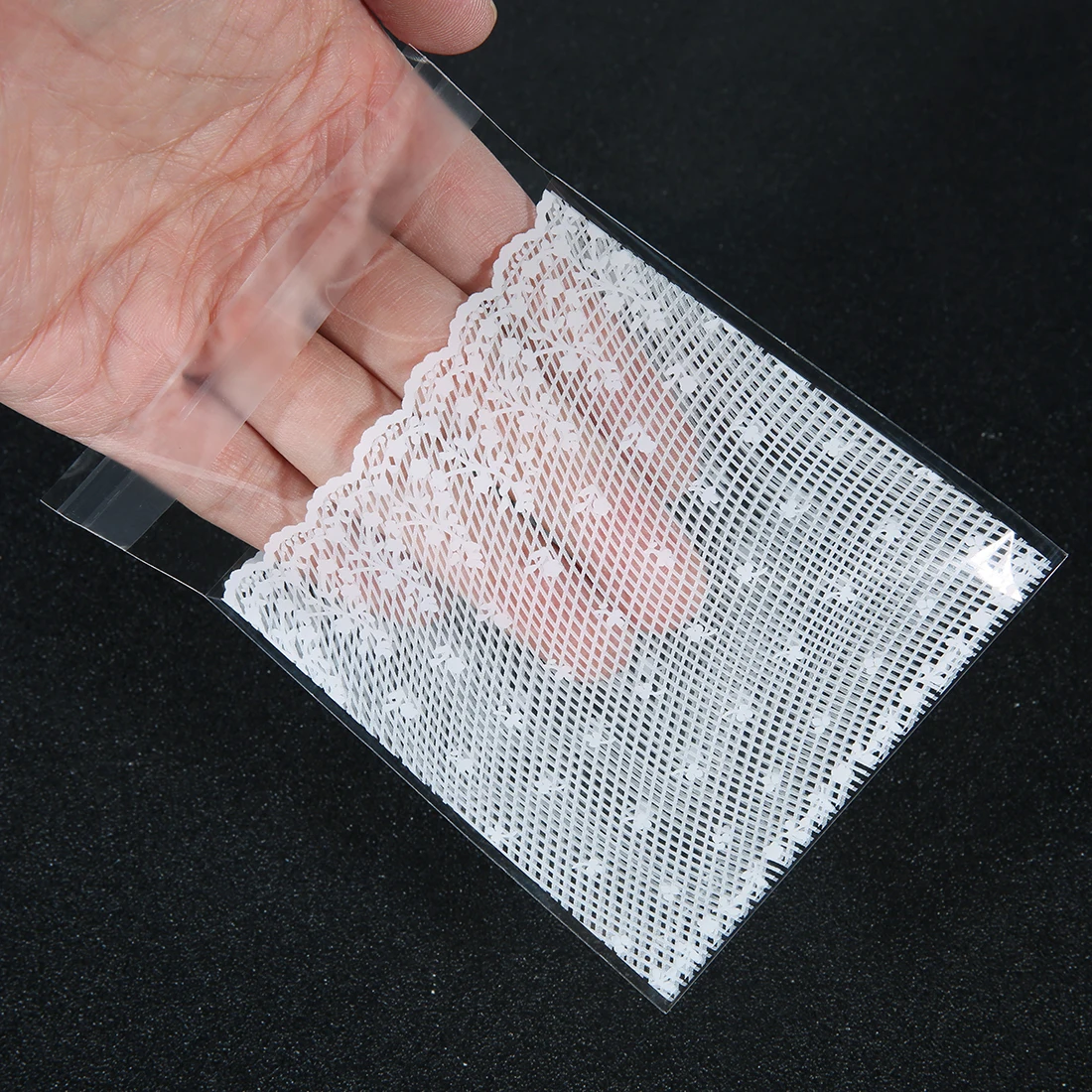 100pcs Self Adhesive Plastic Lace Cellophane Bag Sachet For Candy Jewelry Packaging Gift Small Businesses Products Supply
